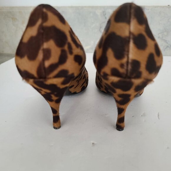 Prada Cheetah Print Pony Hair Leather Heels - Picture 4 of 5